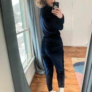 handmade crushed velvet navy jumpsuit size M